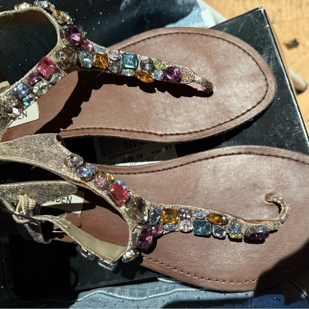 Embellished Sandals with Multicolor Gems